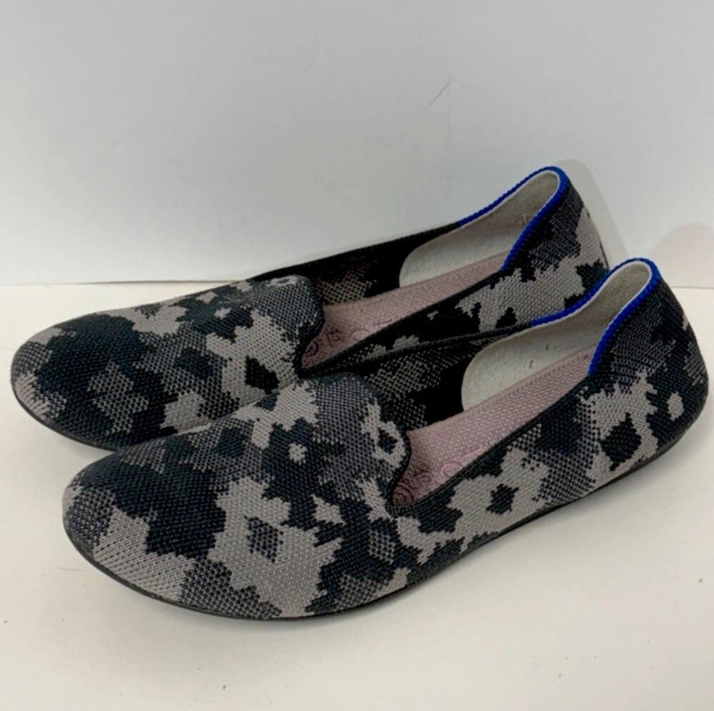 Rothy’s The Flat Gray Camo Knit Ballet Flats Women’s 6 Washable Comfort